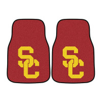 USC Trojans Cardinal SC Interlock Carpet Car Mat Set